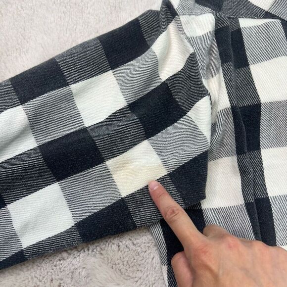 Vintage Wrangler Flannel Shirt Mens 17 / 35 Black White Pearl Snap X-Long West - Picture 10 of 11